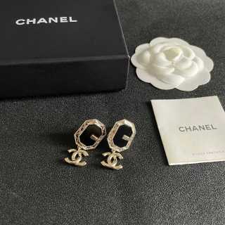 CHANEL Eclipse Frame Drop Earrings