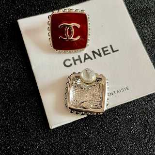 Chanel Vintage Enamel Square Stud Earrings
