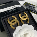 CHANEL Golden Interlace CC Statement Earrings