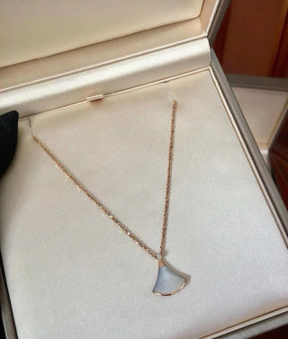 Bvlgari Rose Gold Fan Pendant Necklace – Elegant Luxury Jewelry
