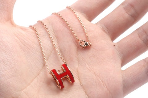 Hermès Scarlet H Letter Pendant Necklace