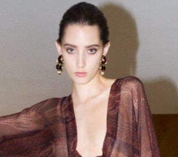 YSL Ruby Onyx Floral Medallion Clip-On Earrings