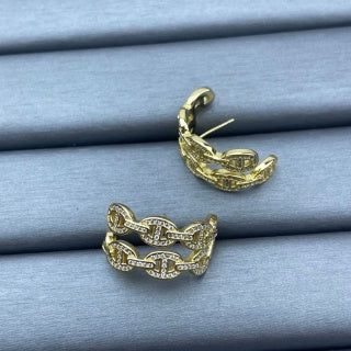 Hermès Chaine d’Ancre Pavé Hoop Earrings