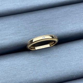 Tiffany Ring – Wide Single-Diamond Square Ring with Beaded Edging