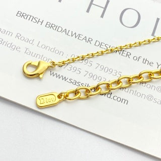 Dior CD Minimal Gold Chain Necklace