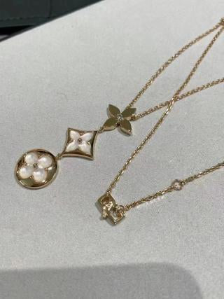 Louis Vuitton Blossom Trio Charm Layered Necklace