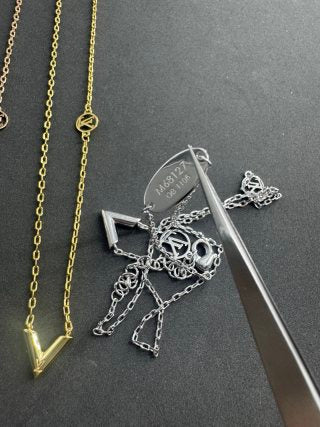 Louis Vuitton Signature V Letter Pendant Necklace
