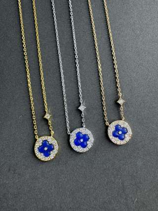 Louis Vuitton Sapphire Blossom Medallion Pendant Necklace