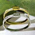 Gucci Interlocking G Pavé Line Open Cuff Bangle Bracelet