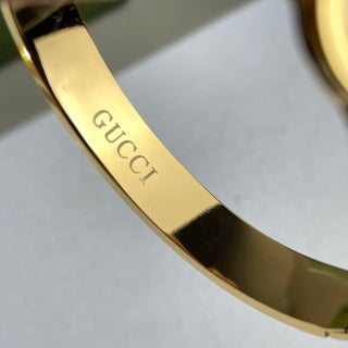 Gucci GG Enamel Stripe Crystal Cuff Bracelet