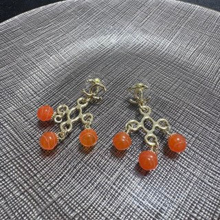 CHANEL Coral Charm Chain Drop Earrings