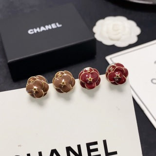 CHANEL Camellia Petal Bloom Stud Earrings