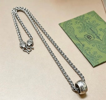 Gucci Interlocking G Double Pendant Snake Chain Necklace