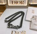 Dior Evelyne Silver Script Letter Chain Necklace