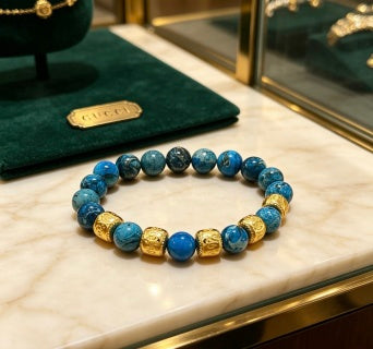 Gucci Azure Stone Beaded GG Bracelet