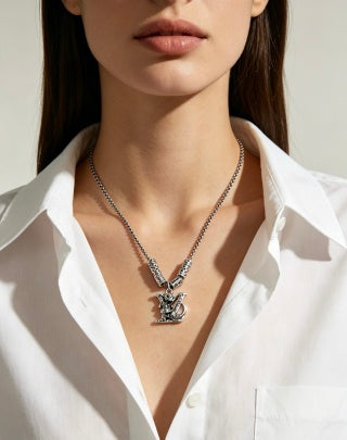 Louis Vuitton Monogram Voyage Emblem Necklace