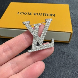 Louis Vuitton Diamond Monogram Logo Brooch