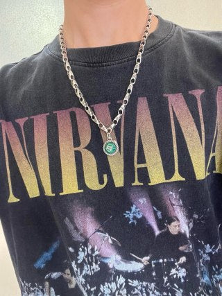 Gucci GG Emerald Medallion Silver Chain Necklace