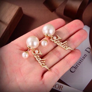 Dior Pearl Cascade Crystal Drop Earrings