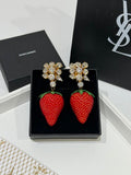 YSL Jardin Rouge Strawberry Clip Earrings