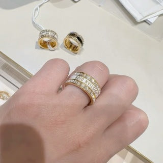 Dior Crystal Oblique Signature Band Ring