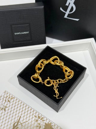 YSL Cassandre Luxe Chain Charm Bracelet