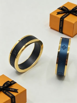 Louis Vuitton Midnight Monogram Edge Band Ring