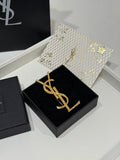 YSL Cassandre Signature Gold Brooch
