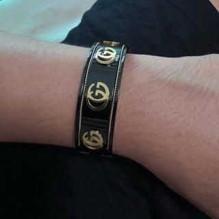 Gucci GG Interlocking Logo Enamel Cuff Bracelet