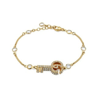Gucci GG Key Charm Crystal Chain Bracelet