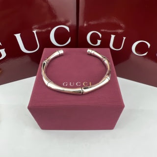 Gucci GG Interlocking Open Cuff Gold & Silver Bracelet