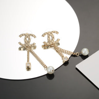 Chanel Romantic Pearl Charm Drop Earrings